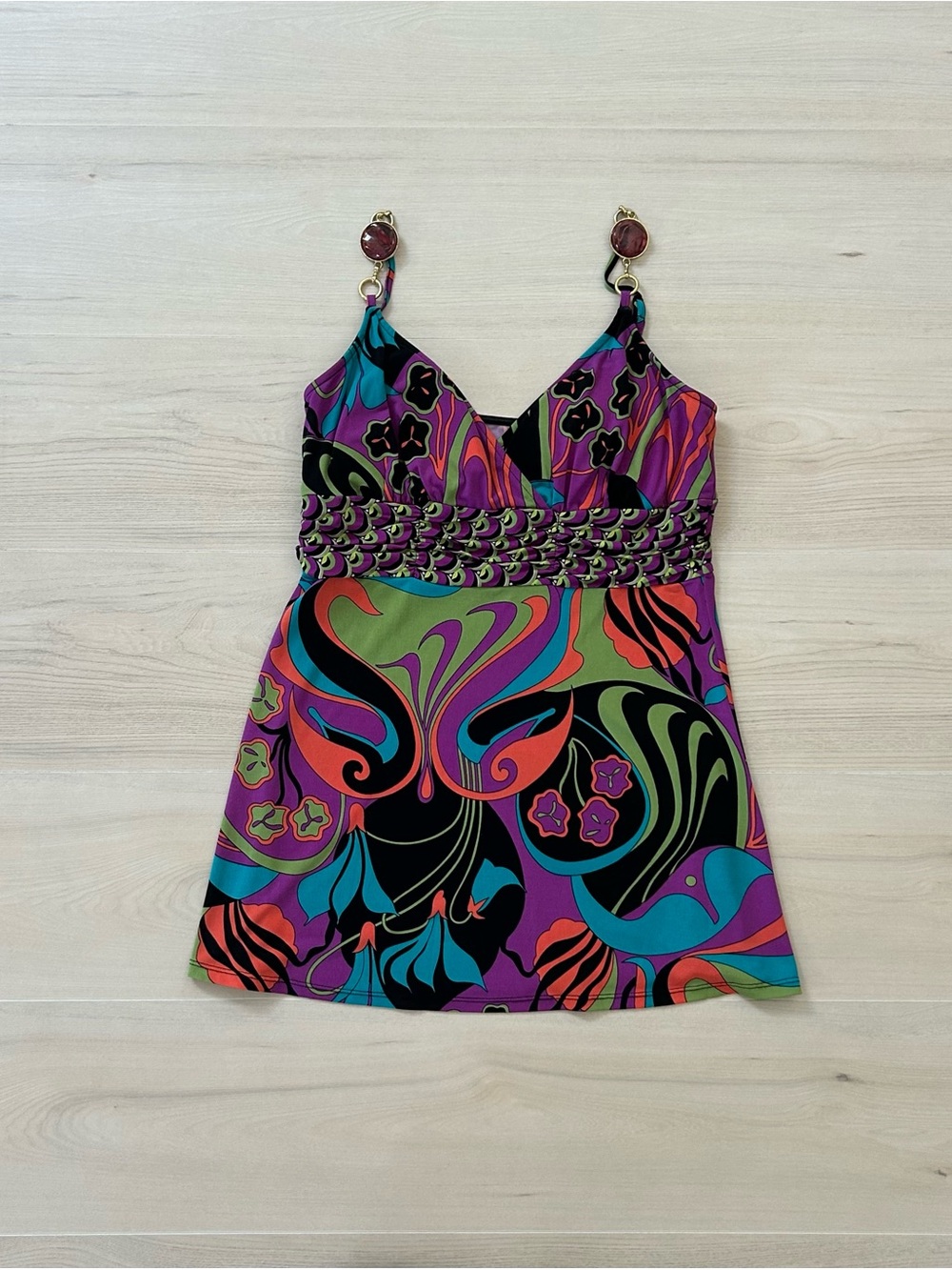 colorful bisou bisou tank top